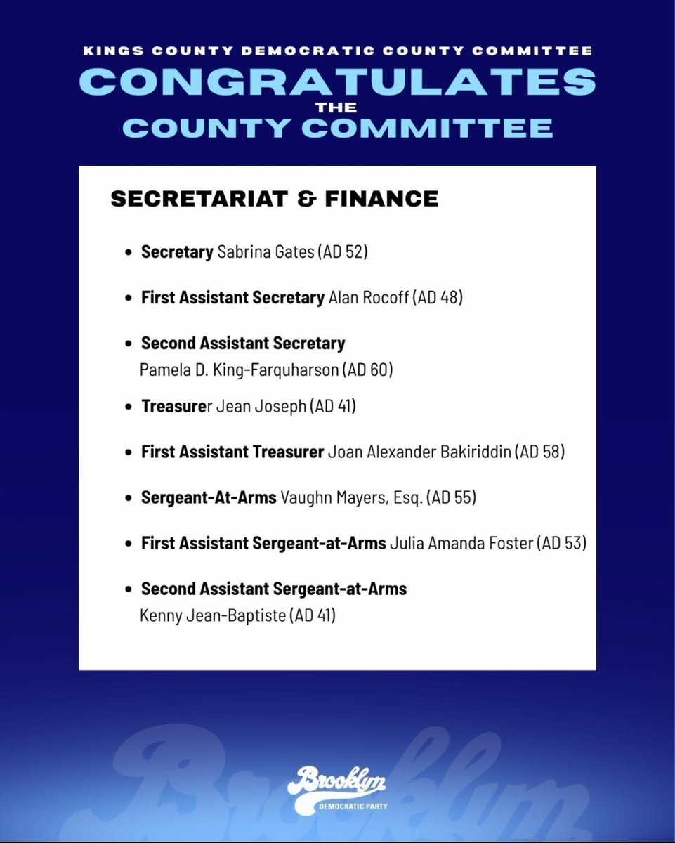 bkdems's tweet photo. Brooklyn Democrats are moving forward. Our County Committee delivered a successful meeting, reaffirmed the Aug 25 rules, filled vacancies, passed the Elder Parole resolution — and elected a slate of everyday community-driven members,  A new era begins. https://t.co/6lBPSDGyLO https://t.co/uA5qiWFuRa