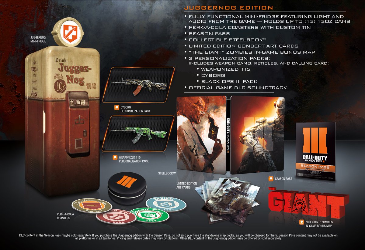 tdawgsmitty's tweet photo. Thinking about how the Juggernog Edition of Black Ops 3 was $195 and came with all this. https://t.co/C8pUWJjnoj