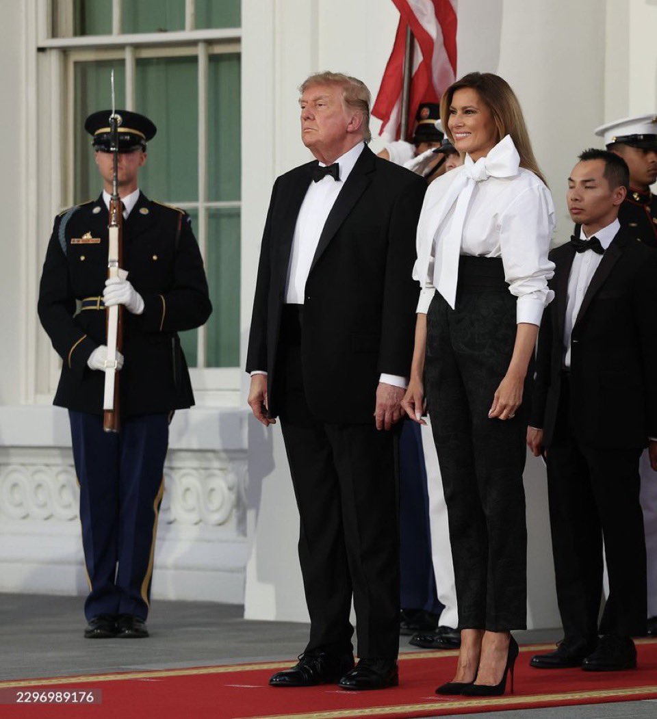 patriot_savvy's tweet photo. Look at our First Lady.
That bow. Those pants. That posture. She doesn’t chase anything. She just shows up and makes everyone else look like they’re trying too hard.

Classic. Elegant. Completely her.
Melania never needed a title to be First Lady. She already was. 🇺🇸 https://t.co/82UwlaT6pE