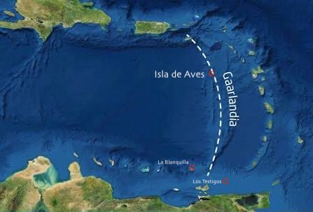 CaribeSurOrg's tweet photo. GAARlandia (Greater Antilles + Aves Ridge) es la teoría de un puente terrestre hipotético que, hace unos 33 a 34 millones de años, pudo conectar el norte de Sudamérica con las Antillas Mayores (Puerto Rico, La Española, Cuba y Jamaica) a través de la dorsal de Aves y explicaría https://t.co/HVc1Wr9yTW