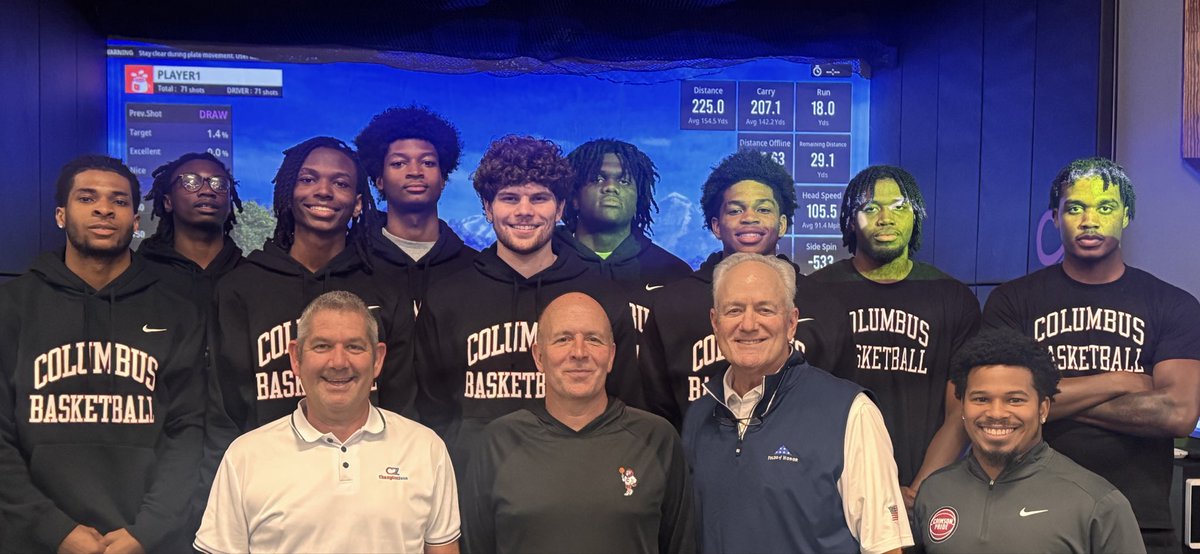 IUColumbusMBB's tweet photo. Super night of tutelage and fellowship for some of the guys at ChampionZone! What a super Virtual Golf &amp; Patriot Cafe. Impressed with some of the Crimson Pride swings. ⛳️🏀 https://t.co/dHOrChZ6PE