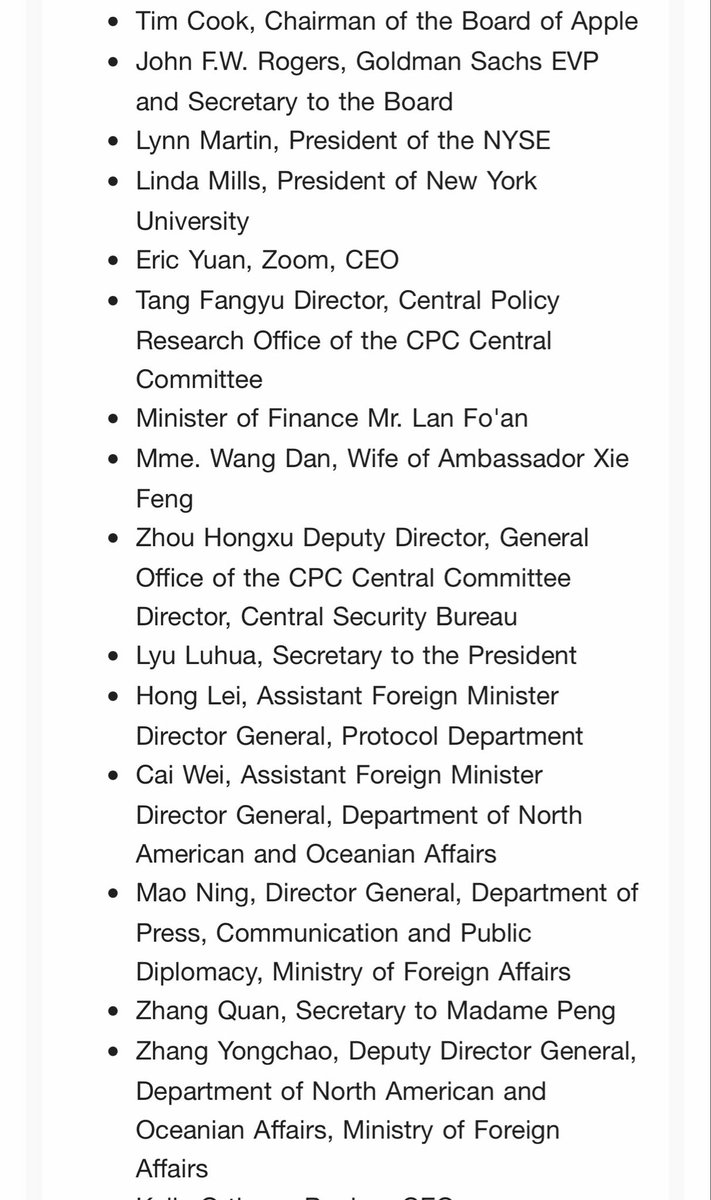 Emilylgoodin's tweet photo. Full guest list for tonight’s state dinner. All 134 names https://t.co/3O7NVcE9Bi