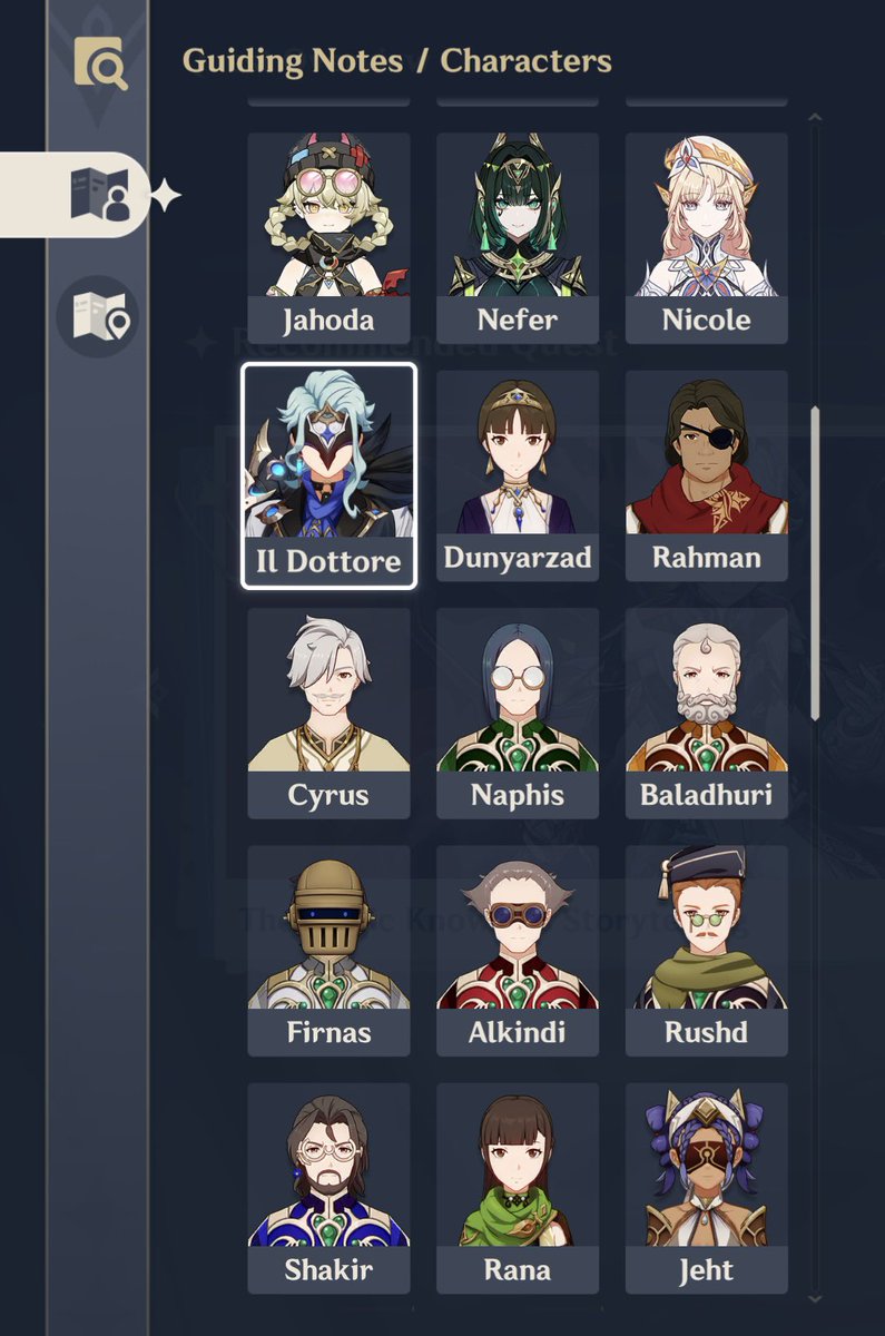 obsessedfish's tweet photo. I smile a little at the fact that Dottore is in the Sumeru section of the Guiding Notes. Not a Harbinger of Snezhnaya, but resting in his homeland https://t.co/B5PfGnsZoL