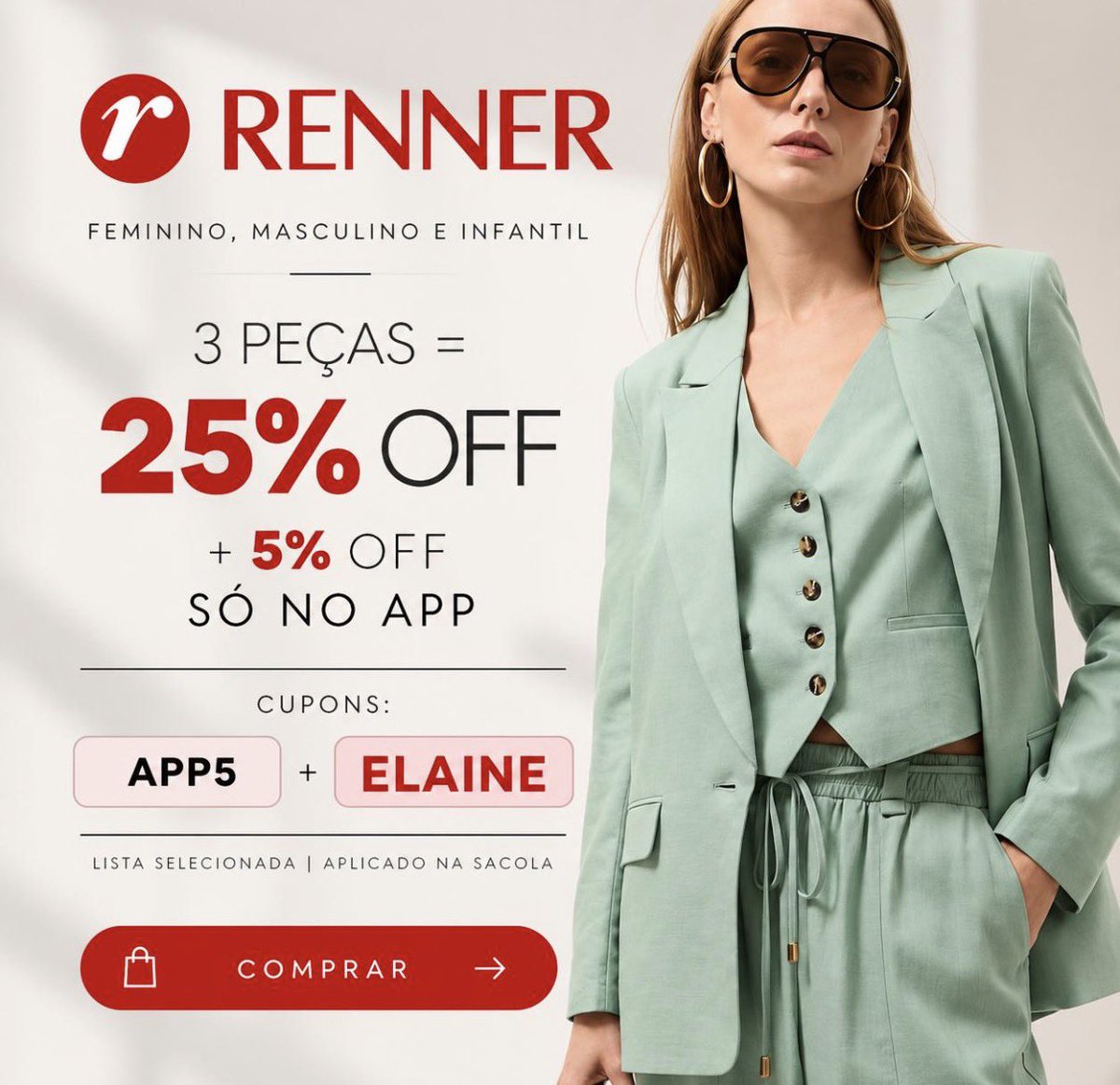 cupomdalaine's tweet photo. ✨ Lista S E C R E T A na Renner ✨

3 PEÇAS = 25% OFF + 5% OFF no APP
Lista selecionada: https://t.co/4BGQhaJUaL

🏷️Cupom: ELAINE 
Através do link👉🏻 https://t.co/TsQx3TfLAM
 ✅Dica: Baixe o app e entre pelo link para aproveitar meu com com 20% OFF! ❤️✨ https://t.co/GXT0UAqpsl