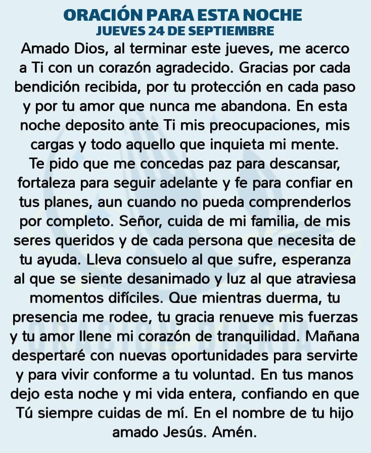 oracion_diaria's tweet photo. Oración Diaria para esta noche de Jueves 24 de Septiembre de 2026 https://t.co/CT6pTg4yrr