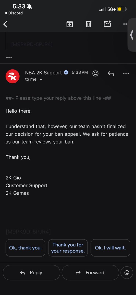 EGetbandz's tweet photo. @TrueShooting Keep us updated when you acc gets reactivated cause I got the same email then hours later got a whole different one so idk wtf 2k doing https://t.co/C4gl5b2Gsn