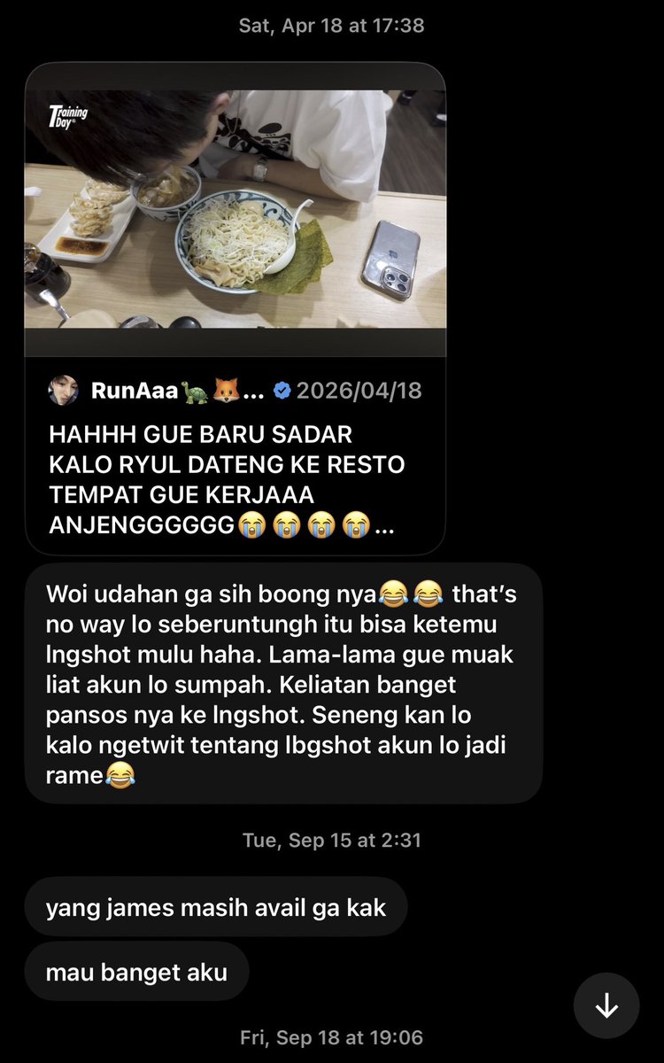 ushiiejima's tweet photo. why are people so hateful… ternyata udah dm aku dari bulan april ya… aku salah apa… https://t.co/Xk8QKVZoxE