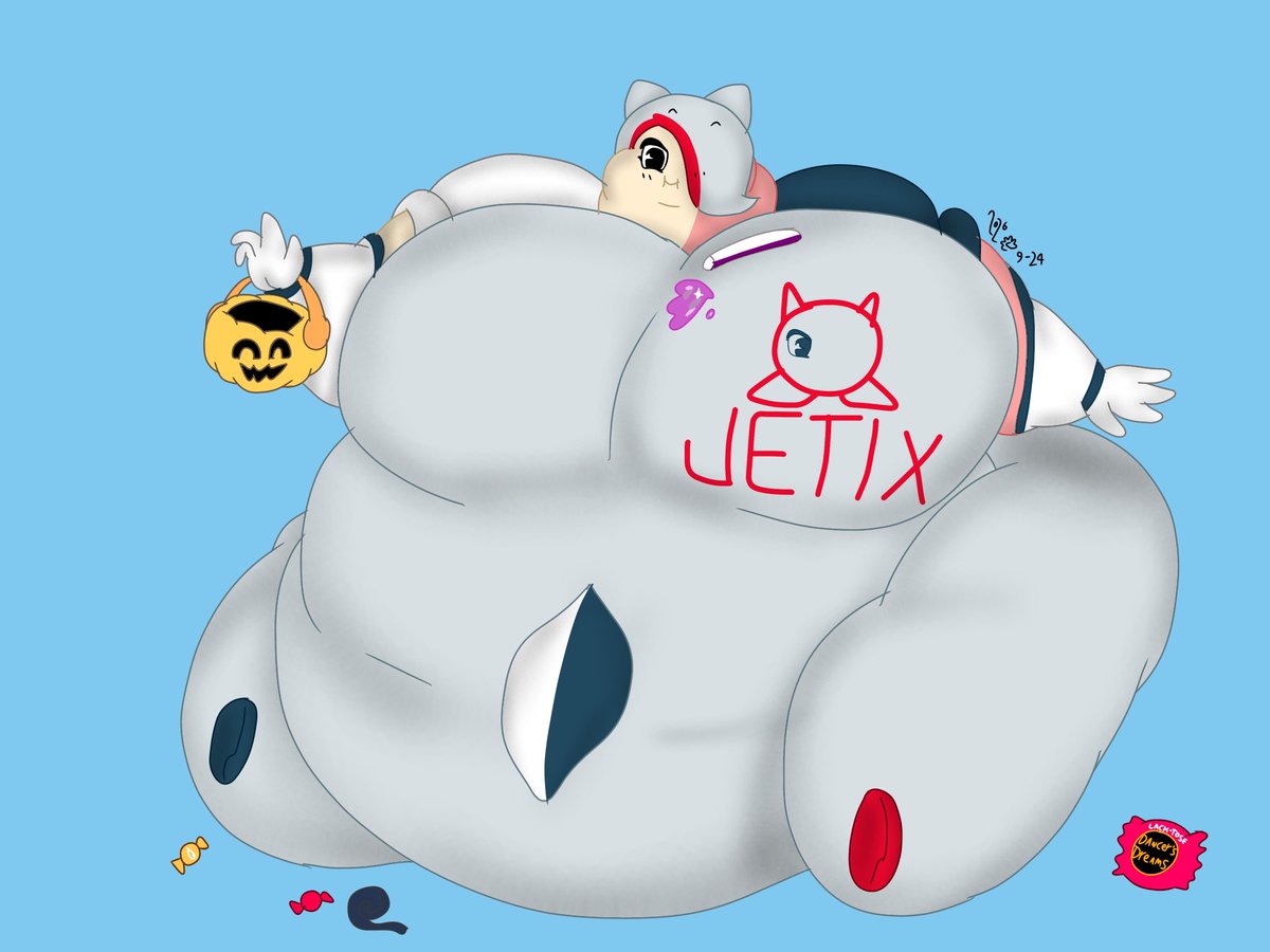 DerickFreeform's tweet photo. //OOC
(cw for Weight Gain)

JetBezon got chubby for her Halloween time~~ >w< https://t.co/0vYXoJBRtd
