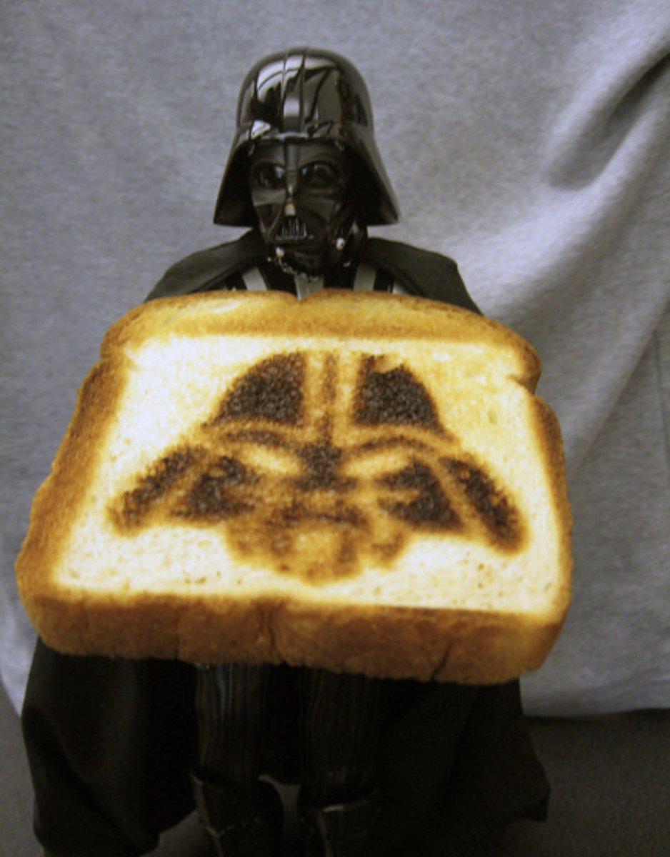 bonniegrrl's tweet photo. I prefer my toast on the Dark Side! 
🍞🖤 #StarWars https://t.co/dUoEdRNr68