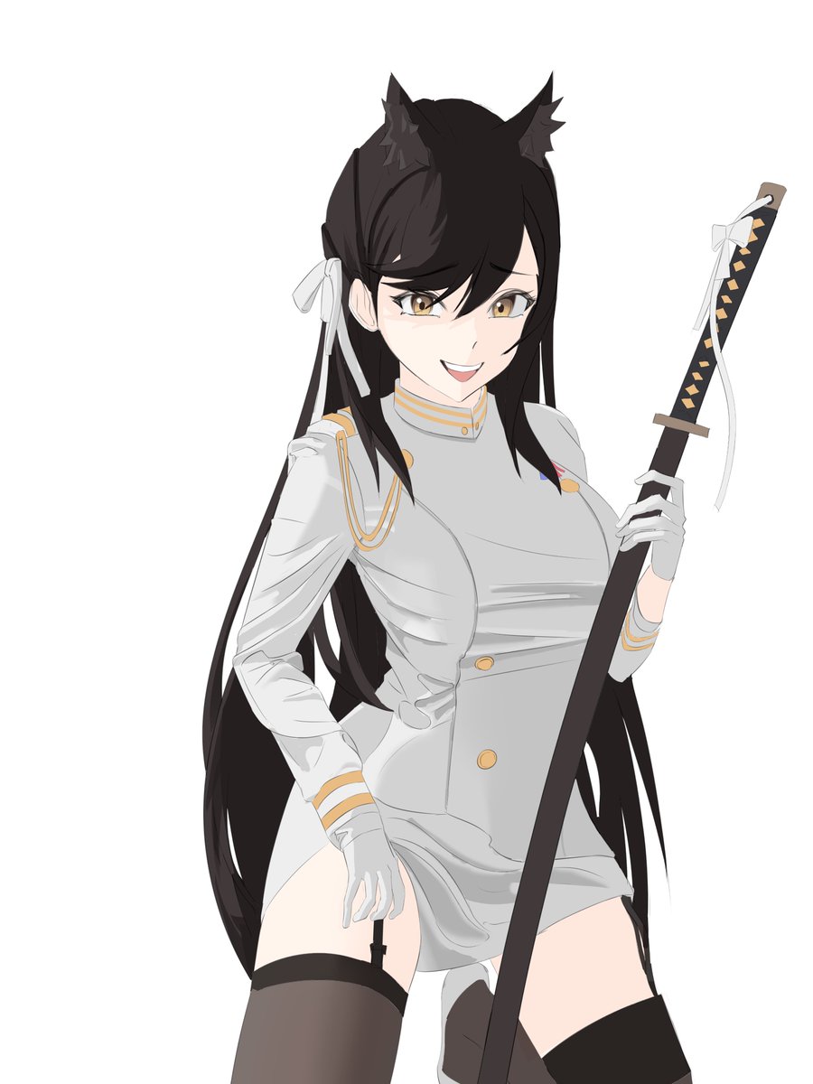 alludityarts's tweet photo. Clothing study disguised as fanart (but I got bored half way through) #atago #azurlane https://t.co/pR1QLzbDZ6