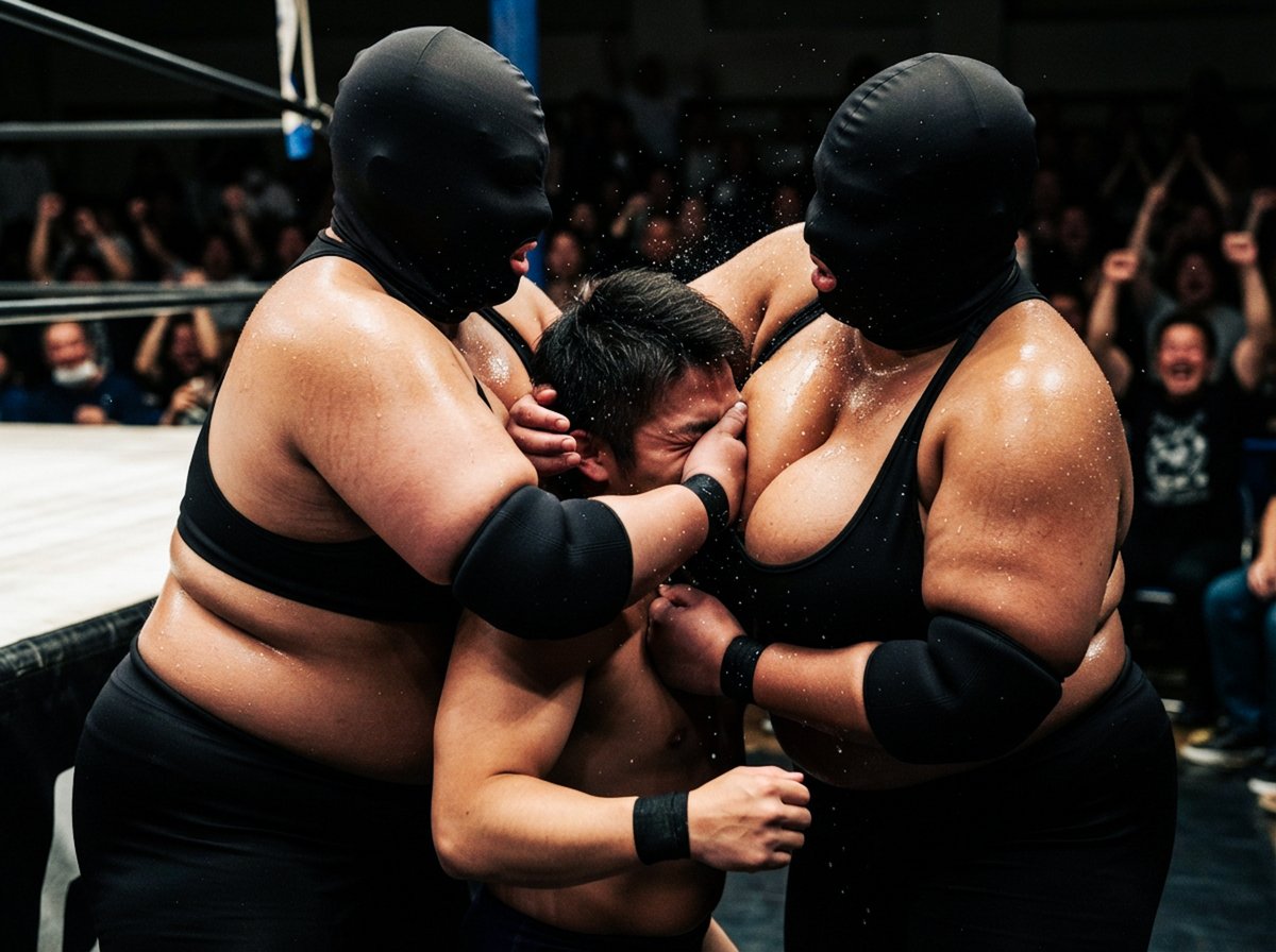 DEKKAI_BBW's tweet photo. #BBW #ミックスファイト #M格闘
試合が終わった後、2人の巨女は餌の取り合いをするかのように男性選手を���い合う https://t.co/ZwvKPZZ3nq