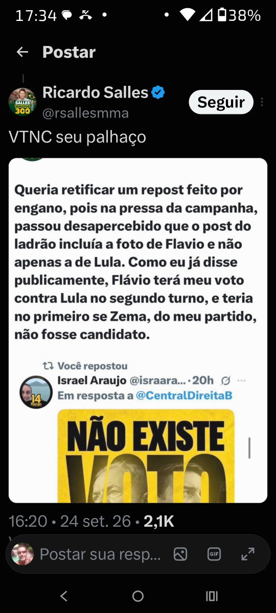 Fernand76034290's tweet photo. @Fa1ryNight O ingrato do Salles mostrou o nível dele 🤮 #Derrite111 e #AndreDoPrado222 https://t.co/agVrY7fn31