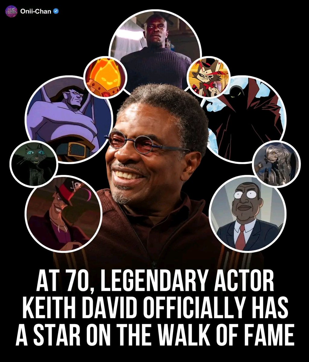 oniichanph's tweet photo. Beloved Actor and Voice Performer Keith David officially received his star on the Hollywood Walk of Fame! ⭐👏

After decades of bringing one of Hollywood’s most unmistakable voices and screen presences to film, television and animation, Keith David finally has his name permanently written into Hollywood history.

David received the 2,847th star on the Hollywood Walk of Fame in the Motion Pictures category on June 4, fittingly on his 70th birthday. Walk of Fame

From commanding live-action performances to characters generations grew up hearing, his career has crossed genres and mediums with remarkable longevity.
- Childs in The Thing
- Frank in They Live
- King in Platoon
- Goliath in Gargoyles
- Dr. Facilier in The Princess and the Frog
- Major voice roles in Spawn, Rick and Morty and Hazbin Hotel
- Three-time Emmy winner for his narration work Walk of Fame
and many many more!

One legendary voice. Decades of unforgettable characters. Now, Keith David officially has his place among Hollywood’s stars ⭐
