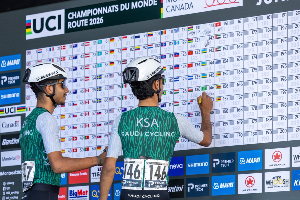 Saudi_Cycling's tweet photo. بطولة العالم – طريق 🚴🏻‍♂️
🇨🇦 | كندا - مونتريال
📅 | 24 سبتمبر

صالح آل زايد وحسين آل صفر 🇸🇦
#Montréal2026  #SaudiCycling https://t.co/sEIqjGym0b