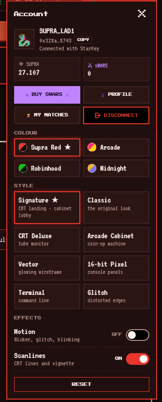 supwars's tweet photo. New settings and styles have landed supwars.
Added buy button directly, takes you to @SynthwavLabs . https://t.co/XbWsiVGfSk