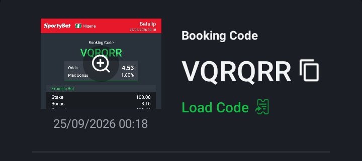 AvailTipz's tweet photo. For quick settlements and smooth navigation, SportyBet leads."#Sportybet

4 Potential Odds👇
BookingCode👉VQRQRR

18+Only-Play Responsibly🔞 https://t.co/loyxbBsV9M