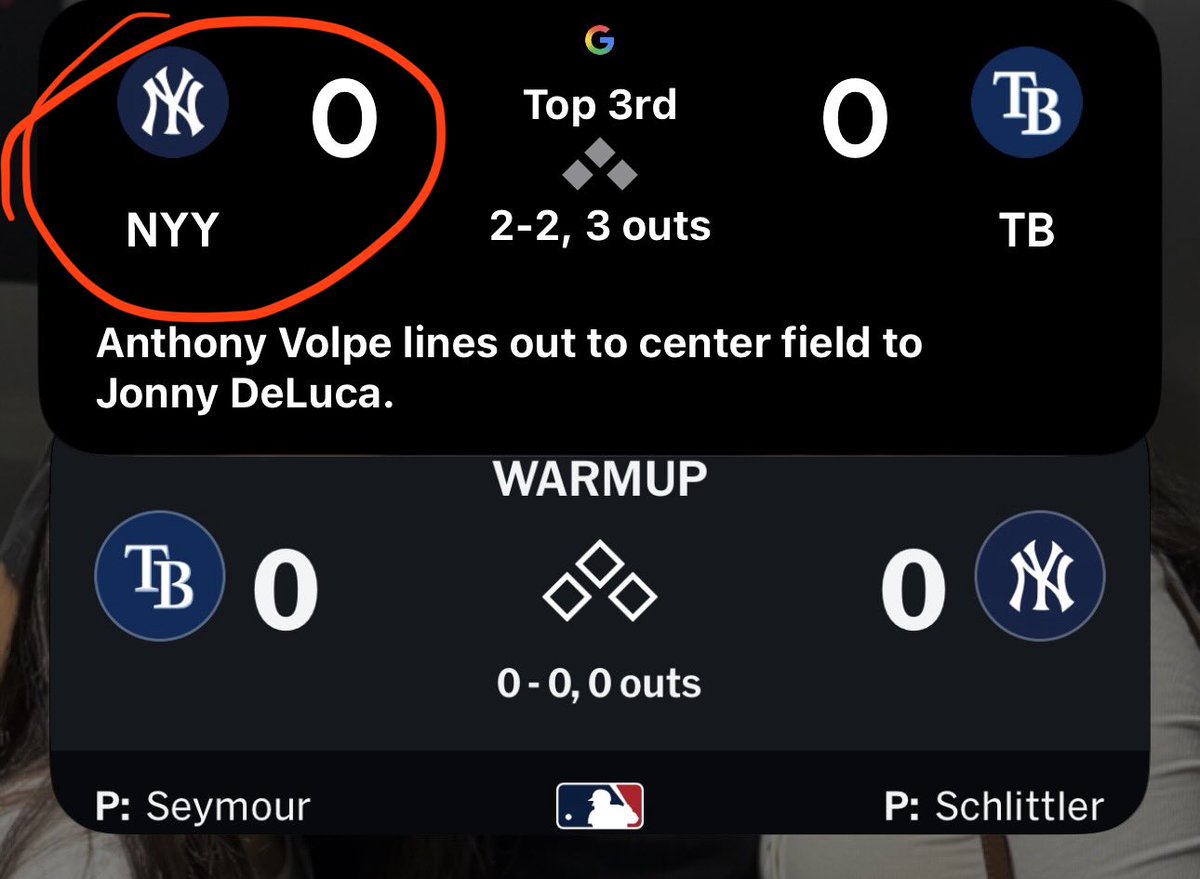 mikeg8's tweet photo. Hey @Google why do you have a wrong order on the MLB games on the live activities in iOS? In baseball games visitor goes first (left) and local team goes second (right). The same goes for the details page 😲😣. #soconfusing #fixit https://t.co/aDxYeIsE2d