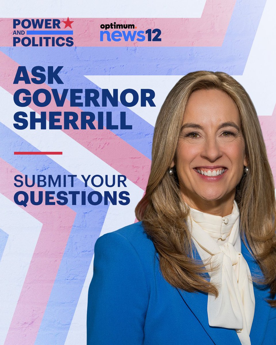 News12NJ's tweet photo. ASK GOVERNOR SHERRILL: Concerned about the state of our schools? Are data centers powering up too quickly? 

SUBMIT YOUR QUESTIONS 👉 https://t.co/2I9KAxORxm

📺 WATCH Wednesday at 6 p.m. — only on News 12. https://t.co/vTvhGwIur8