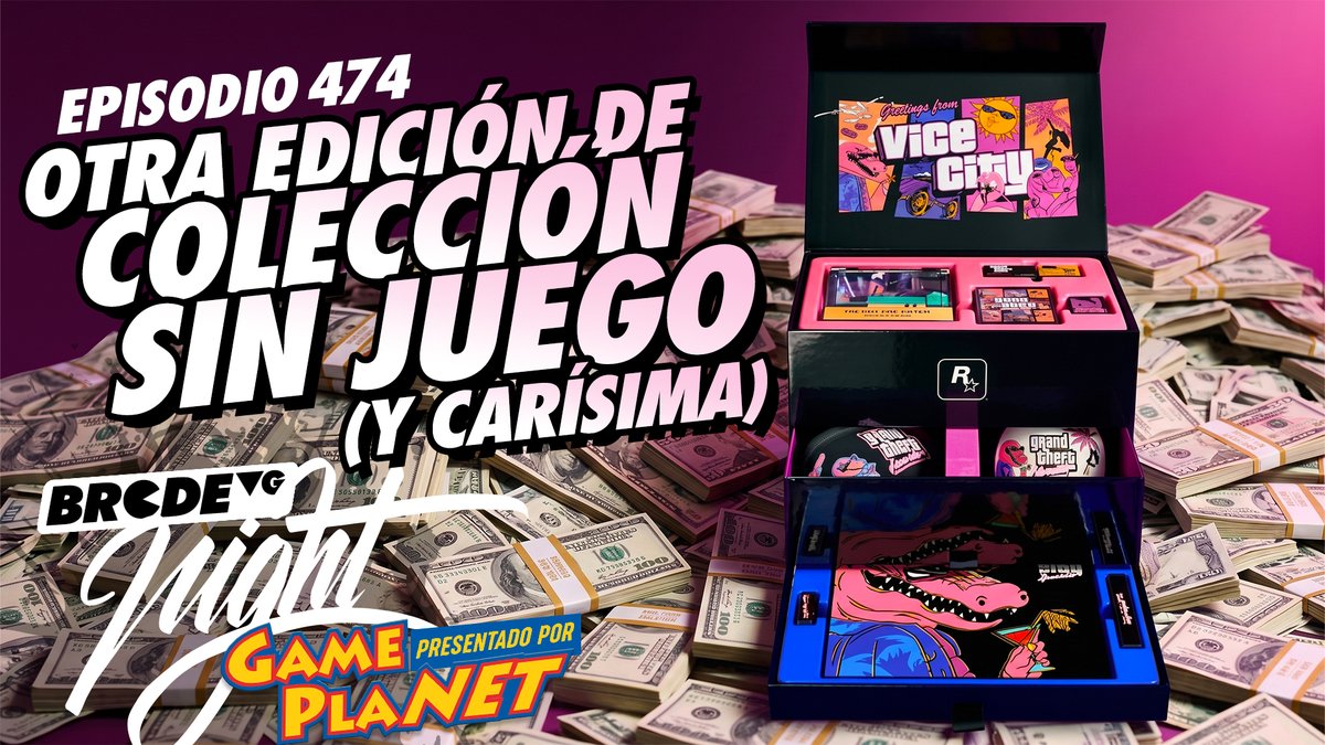 BRCDEvg's tweet photo. Rockstar Games reveló la edición de colección de GTA VI y efectivamente... viene sin el juego... 💿❌

En BRCDEvg Night platicamos de todos los lanzamientos que nos han aplicado la misma ¡EN VIVO ahora! 🔴

➡️ https://t.co/F2fD8qGKAO https://t.co/o2ROwouGaE