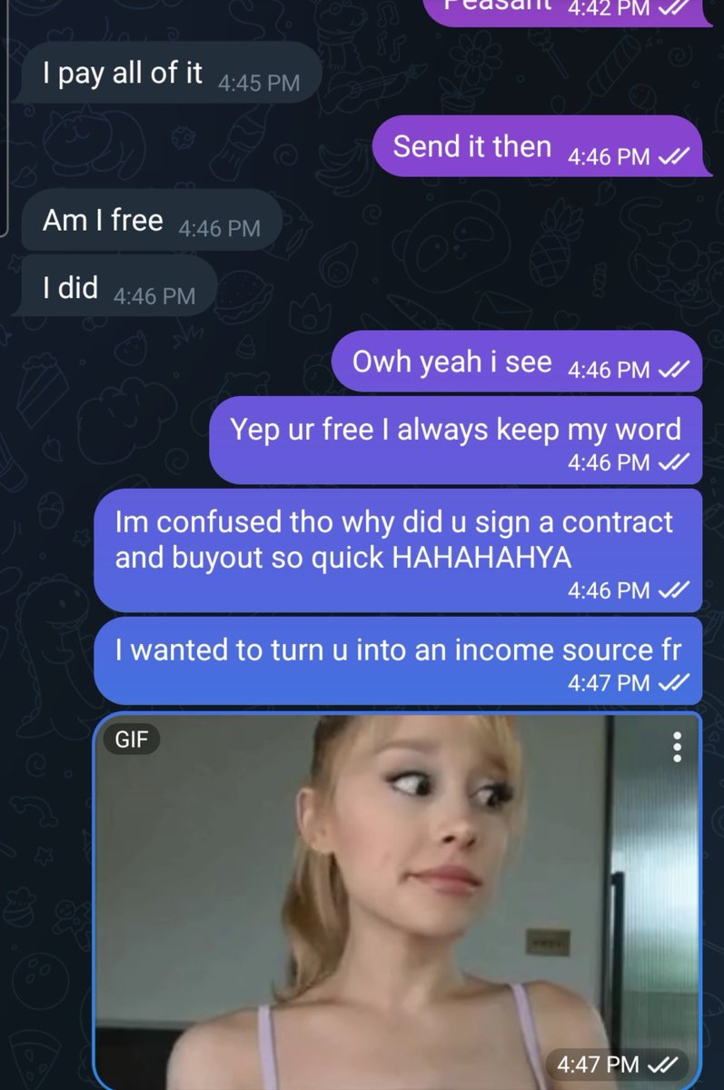 MissBlackmail's tweet photo. He signed a blackmail contract, 30minutes later he's crying and begging for freedom lol

Then he paid me the entire contract in 1 send to quit

Legit retarded lol easy moneyy https://t.co/PF0EJoNCXK