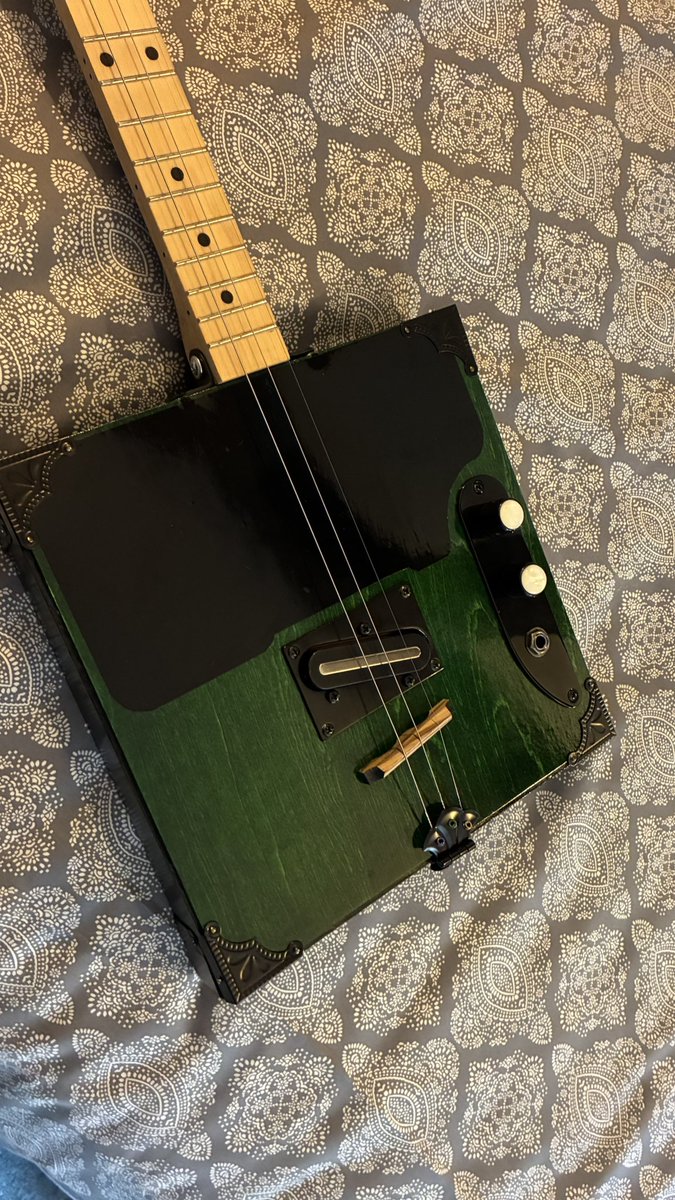 AdelaideSmyth's tweet photo. Guitar commissioned by my Aunt Liz!

This is first in a line of 5 guitars that I'm pricing to sell at $200 each. It is the only one that will have black hardware and pickguard. https://t.co/AoeEqQN9is