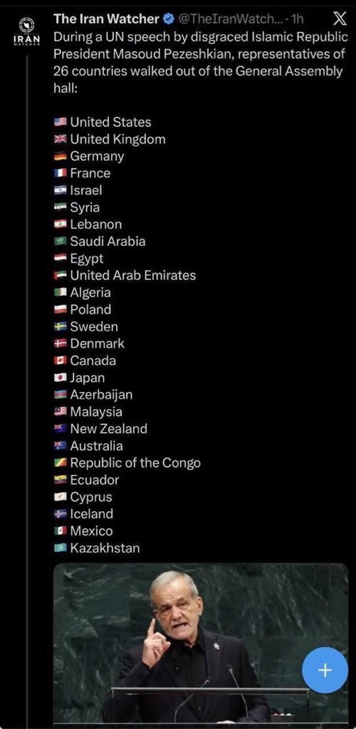 ingoramas's tweet photo. @RyanRozbiani These countries walked out when Iran got up and spoke https://t.co/kldwF0aIAJ
