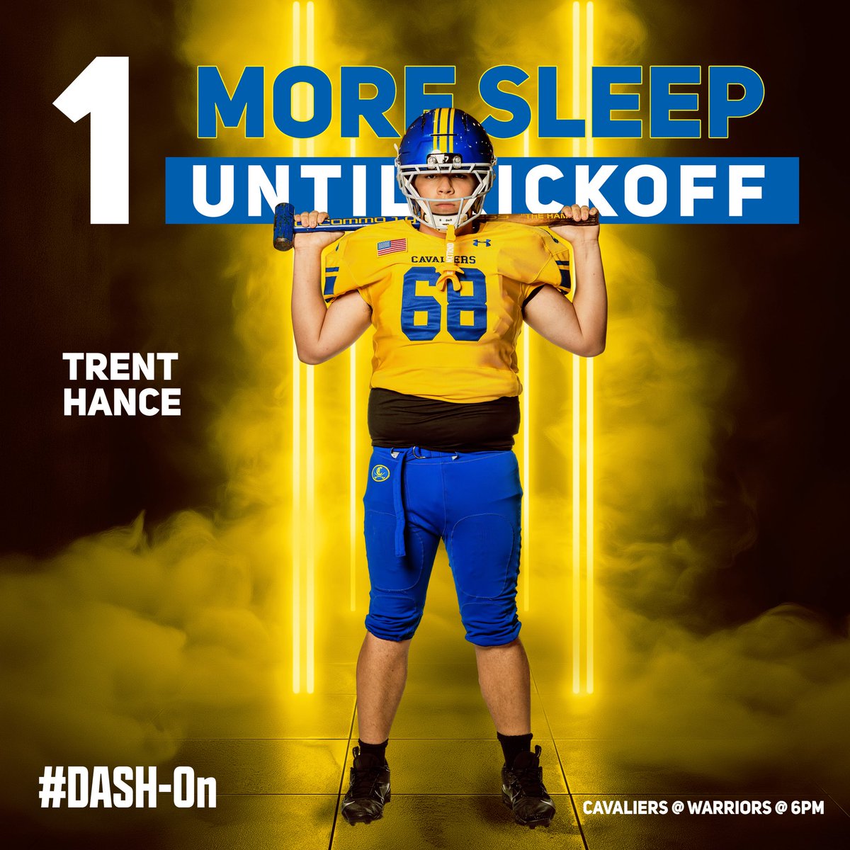 CalvertFootball's tweet photo. One More Sleep before we load the buses and head to LaPlata. Kickoff is at 6 p.m. See you there Cav Nation! GO CALVERT! #playingfor3 #DASHON #1heart1beat1soul https://t.co/StJLnMf9nH