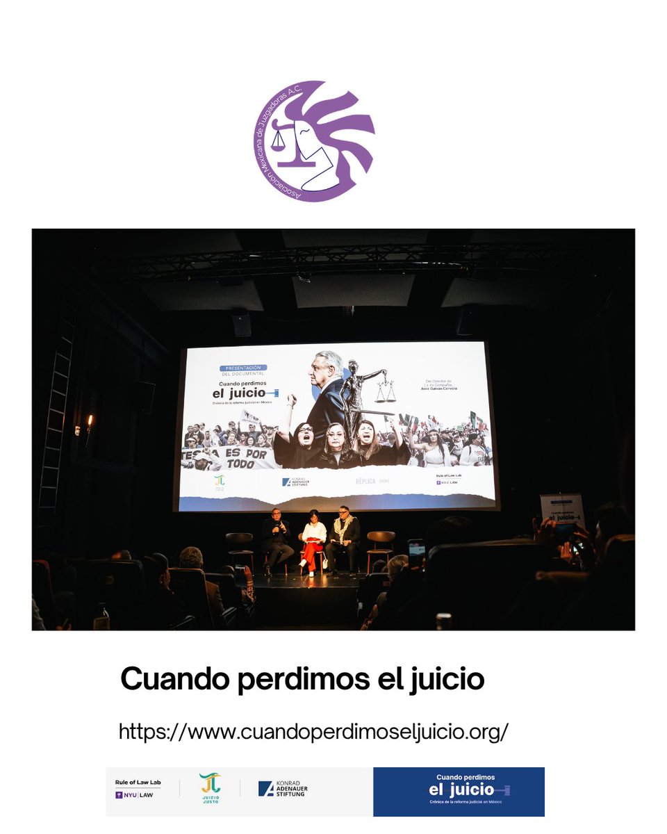 amjuzgadoras's tweet photo. 🎬 «Cuando perdimos el juicio» llegó a México. Y nuestra historia sigue escribiéndose.

Hace una semana acompañamos el estreno de un documental que pone rostro y voz a uno de los momentos más difíciles de la judicatura mexicana: la interrupción de carreras judiciales, las movilizaciones y la lucha por preservar la independencia de quienes imparten justicia. ￼

Para AMJAC, esta historia también es nuestra. Es la memoria de las mujeres que dedicamos décadas a la justicia, que salimos a las calles y que seguimos haciendo escuchar nuestras voces.

Compartimos algunos momentos del estreno, un encuentro que nos recuerda por qué es importante documentar lo que vivimos y preservar nuestra memoria judicial.

Nos quitaron el cargo, no la voz. Nuestra historia no termina aquí.

Conoce el proyecto: 
https://t.co/u1CxzRQBGy

#AMJAC #CuandoPerdimosElJuicio #MemoriaJudicial