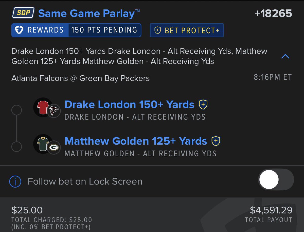 BuffaloFreddy's tweet photo. I ended up pressing Tucker Kraft hard tonight every way. Falcons were good VS TE last year but awful to start this year giving up 3 TD’s to TE’s already.

I also found wild odds on anything that involved Love high yardage passing game, Drake London receiving or Golden receiving. Do I think they all go off: no. Are the payouts wild for something plausible: yes. 

I round robin bet Love, Golden, Kraft and London to where if any 1 of them go off we make money, if 2 go off we crush, 3 is a new house. 
#MafiaBets #BillsMafia