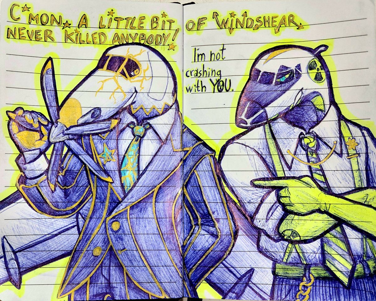 saab340fan's tweet photo. two doodles given some life with a highlighter https://t.co/bzEHmXMTc2