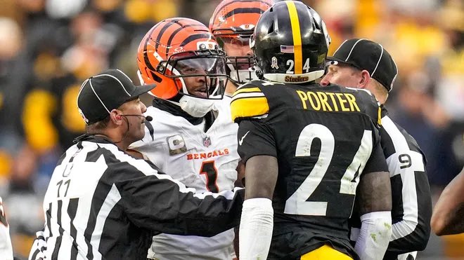 SteelersInDa937's tweet photo. Joey Porter Jr. vs the Bengals-

2025:
86 coverage snaps
12 targets
6 rec
66 yards
0 TDs
-9.4% CROE
66.7 rating when targeted

2024:
94 coverage snaps
11 targets
6 rec
61 yards
0 TDs
-7.3% CROE
70.6 rating when targeted

2023: (rookie)
76 coverage snaps
7 targets
5 rec
63 yards
0 TDs
+29.0% CROE
99.1 rating when targeted 

He’s gotten better every year against them, and still hasn’t given up any TDs. JPJ is right 🗣️😈 #HereWeGo
