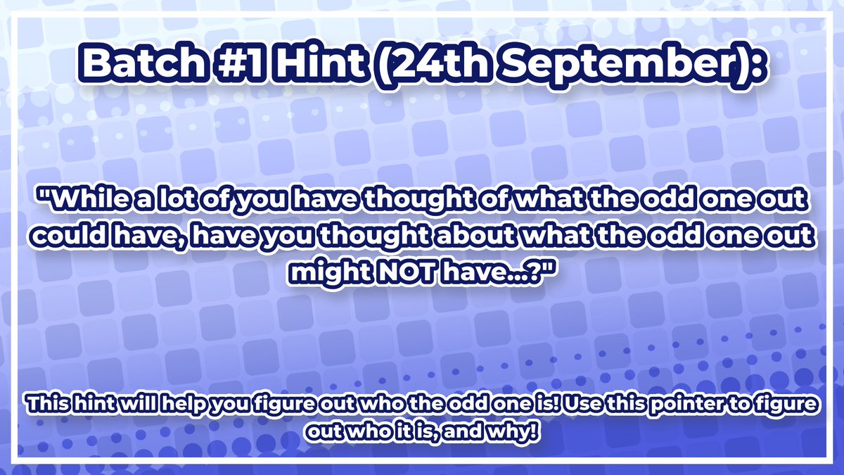 OddInphernalOut's tweet photo. ODD INPHERNAL OUT BATCH #1 HINT: CLUE (September 24th, 2026) https://t.co/rtC6Pp75xV