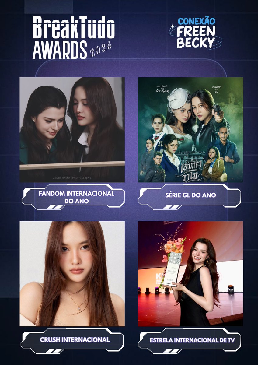conexao_fb's tweet photo. 🚨JÁ VOTARAM HOJE FB’S !?! 🚨

✨LET’S BORA MUTIRÃO BREAKTUDO✨

‼️Estamos em primeiro em todas as categorias,mas vamos continuar votando muitooo!!

Porque acima de nossas meninas só a coroa!👑 

🏆 Fandom Internacional do Ano
🪽🌷FreenBecky
🔗 https://t.co/IzMLV7VOxt

🏆 Série GL do Ano
🌬️ The Air
🔗 https://t.co/l3ChM9mLsL

🏆Crush Internacional 
🌷Freen Sarocha
🔗 https://t.co/PiqRDj3a7w

🏆Estrela Internacional de TV
🪽Becky Armstrong
🔗 https://t.co/OzLBW2Pstg

📅 17/09 → 17/10
🗳️ Votos GRATUITOS e ILIMITADOS

#FreenBecky‌ #ฟรีนเบค 
#srchafreen #beckysangels