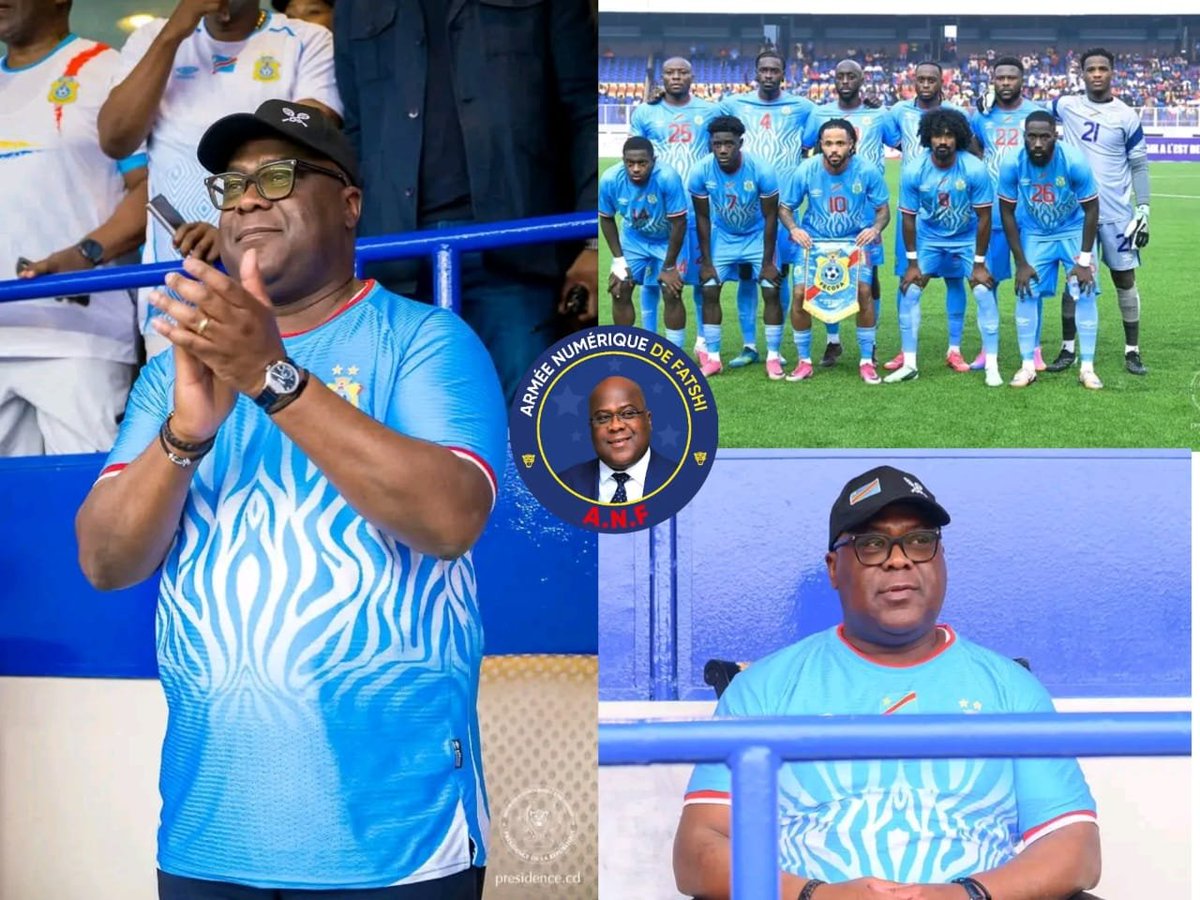 ANFatshi05's tweet photo. Ce jeudi 24 septembre au Stade des Martyrs, les Léopards de la RDC se sont imposés (2-0) face à la Guinée-Équatoriale pour leur entrée en lice dans le cadre des éliminatoires de la CAN 2027. Le Président de la République, Félix-Antoine Tshisekedi Tshilombo, a assisté à ce match.

Les Léopards ont rapidement pris l'avantage grâce à un but du capitaine Chancel Mbemba dès la 4ᵉ minute, suivi à la 72ᵉ minute par un second but de Yoane Wissa. 

À l'issue de ce match, le Chef de l'État s'est rendu dans les vestiaires pour saluer le fair-play des Équato-Guinéens et féliciter les Léopards tout en les encourageant à maintenir ce niveau de performance. Les Léopards s'envoleront dès ce week-end pour Harare, au Zimbabwe, afin de disputer la deuxième journée des qualifications.
@Presidence_RDC @FelixUdps @CAF_Online
