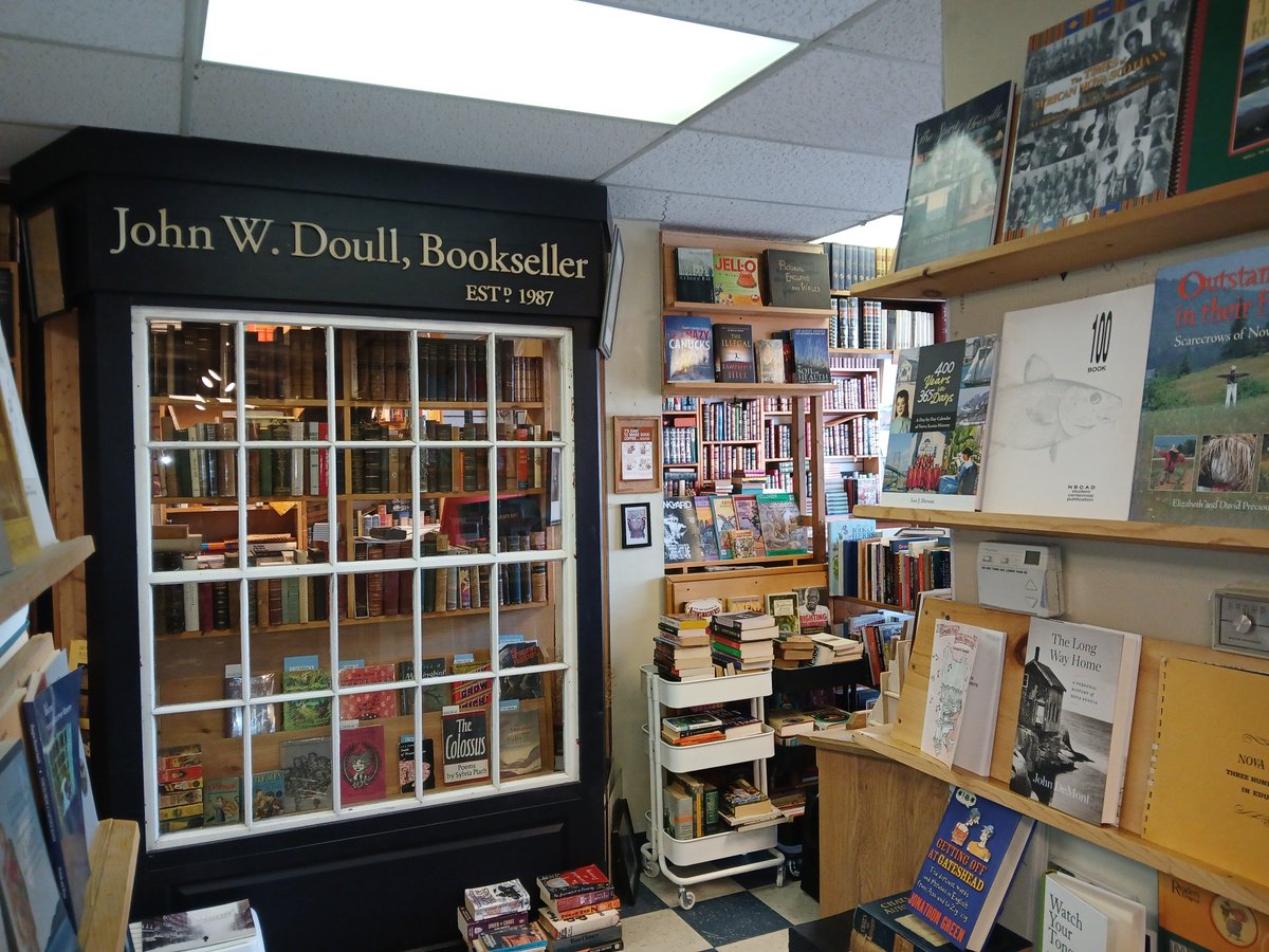 ABurbidge's tweet photo. Great bookstore buy & sell here second hand #books-- JW Doull-- in Dartmouth, NS. Worth a look. They have tons. Some v valuable. #notAmazon #canlit https://t.co/9H9PTGul83