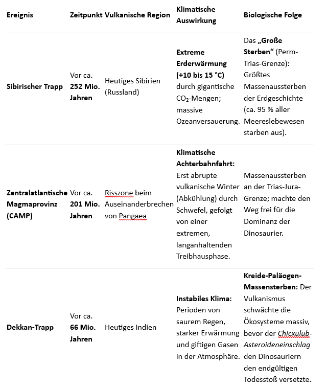 WernerBechtel's tweet photo. Klimaerwärmung einmal anders:
haben Vulkane in den letzten 300 Millionen Jahre einen Einfluss auf das Klima?
Ja, Vulkane hatten in den letzten 300 Millionen Jahren einen massiven und teilweise katastrophalen Einfluss auf das globale Klima.Während heutige Vulkanausbrüche das Klima meist nur für wenige Jahre abkühlen, kam es in der Erdgeschichte immer wieder zu Jahrmillionen anhaltenden Phasen extremen Vulkanismus (sogenannten Flutbasalt-Ereignissen), die das globale Klimasystem völlig aus der Balance brachten, globale Massenaussterben auslösten und extreme Heiß- oder Kaltzeiten verursachten.
https://t.co/Gm1xVW8PUT
Die zwei gegensätzlichen Mechanismen des Vulkanismus
Vulkane beeinflussen das Klima über zwei völlig unterschiedliche Wege, je nachdem, welche Gase sie ausstoßen und über welchen Zeitraum die Eruptionen stattfinden
https://t.co/jxurOG0FWn
Kurzzeitige Abkühlung durch Schwefeldioxid (SO₂):
Bei explosiven Ausbrüchen gelangt Schwefel in die Stratosphäre und bildet dort Sulfat-Aerosole. Diese wirken wie ein Sonnenschirm und reflektieren das Sonnenlicht zurück ins All. Die Folge ist eine globale Abkühlung für Monate bis Jahre.
https://t.co/HR6kSfBREw
Langzeitige Erwärmung durch Kohlendioxid (CO₂):
Vulkane stoßen das Treibhausgas CO₂ aus. Bei langanhaltenden Ausbrüchen über Hunderttausende von Jahren reichert sich dieses Gas in der Atmosphäre an und führt über den Treibhausgaseffekt zu einer extremen, dauerhaften Erderwärmung
https://t.co/z0v0HMFFr8
Die drei folgenschwersten vulkanischen Klimakrisen der letzten 300 Mio. Jahre
In den letzten 300 Millionen Jahren gab es drei gigantische vulkanische Ereignisse (sogenannte Large Igneous Provinces oder Magmaprovinzen), die das Erdklima radikal verändert haben:

Der vulkanische Einfluss in der jüngeren Geschichte (Holozän)
Auch in den letzten Jahrtausenden bis in die Gegenwart hinein hinterlassen Vulkane immer wieder deutliche klimatische Fußabdrücke, wenn auch in kleinerem, kürzerem Maßstab
https://t.co/qe9E1ib3HJ
Das „Jahr ohne Sommer“ (1816):
Der Ausbruch des indonesischen Vulkans Tambora im Jahr 1815 schleuderte so viel Schwefel in die Atmosphäre, dass 1816 weltweit die Temperaturen einbrachen. In Europa und Nordamerika kam es im Hochsommer zu Schnee und Frost, was schwere Hungersnöte auslöste.
https://t.co/HR6kSfBREw
Kleine Eiszeiten im Holozän:
Neue Studien aus dem Jahr 2026 zeigen, dass Serien von dicht aufeinanderfolgenden Vulkanausbrüchen im Verlauf der letzten 12.000 Jahre immer wieder langanhaltende, jahrhundertelange Kälteperioden und Gletschervorstöße getriggert haben (Schneeball-Effekt im Klimasystem).
Moderne Eruptionen:
Der Ausbruch des Pinatubo (Philippinen) im Jahr 1991 kühlte die Erde messbar um etwa 0,5 °C für ein bis zwei Jahre ab.
https://t.co/r5FqWazOVU
