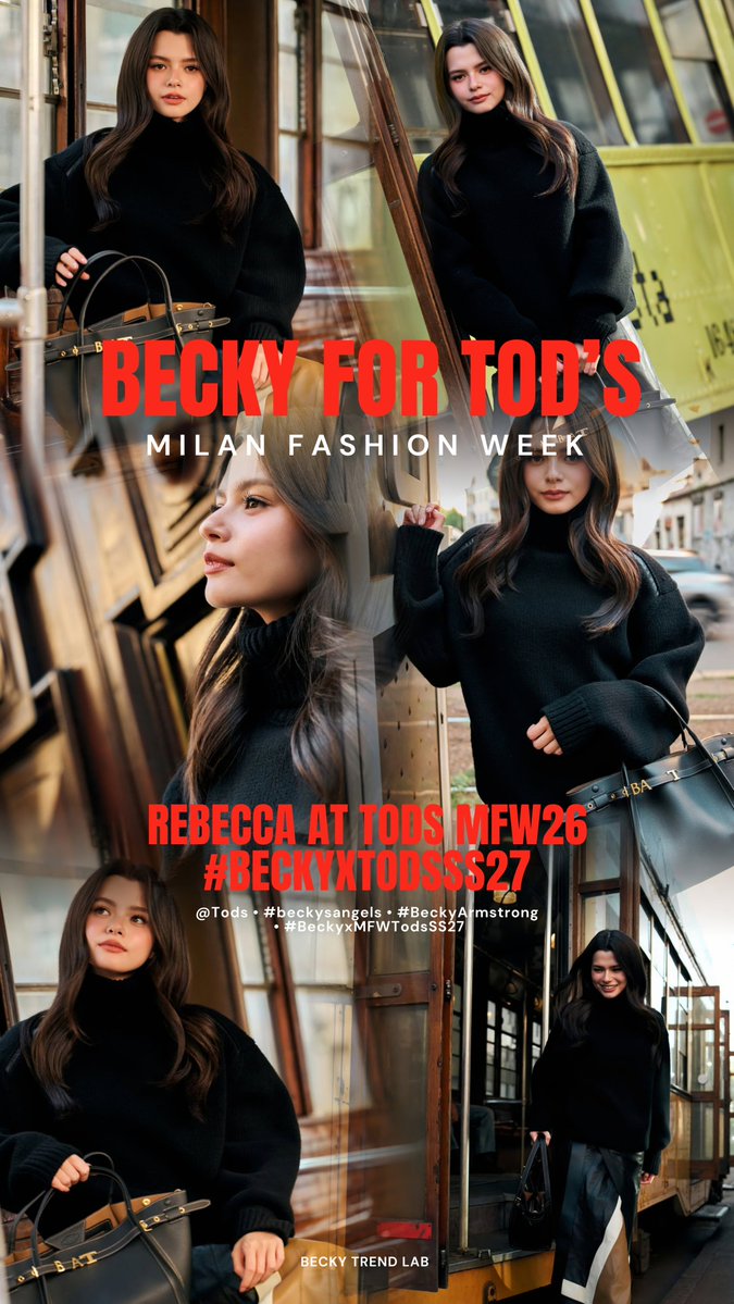 BECKYTRENDLAB's tweet photo. ANGELS, IT’S TOD’S DAY. 🤎🔥

Becky Armstrong attends the TOD’S Women’s Spring/Summer 2027 Fashion Show on September 25, 2026.

Be ready to join the trending party. Please keep the trend phrase and hashtag exactly as written:

🔠 REBECCA AT TODS MFW26
#.BeckyxTodsSS27

FULL TRENDING TIMETABLE 🌍📌

AMERICA
01:00 AM 🇸🇻 🇬🇹 🇨🇷 🇲🇽 🇭🇳 🇳🇮
02:30 AM 🇵🇪 🇨🇴 🇪🇨 🇵🇦
03:30 AM 🇻🇪 🇵🇷 🇩🇴 🇧🇴 🇺🇸 🇨🇦
04:30 AM 🇧🇷 🇦🇷 🇺🇾 🇵🇾 🇨🇱

EUROPE & AFRICA
08:30 AM 🇵🇹 🇮🇨 🇬🇧
09:30 AM 🇪🇸 🇫🇷 🇮🇹 🇩🇪 🇸🇪 🇳🇬
10:30 AM 🇿🇦 🇬🇷 🇮🇱

ASIA & OCEANIA
12:30 PM 🇵🇰 🇲🇻 🇹🇯
01:00 PM 🇮🇳
02:30 PM 🇹🇭 🇻🇳 🇮🇩 🇱🇦 🇰🇭
03:30 PM 🇵🇭 🇲🇾 🇸🇬 🇹🇼
04:30 PM 🇯🇵 🇰🇷
06:30 PM 🇦🇺

FOLLOW + SUPPORT THE ORIGINAL POSTS

BECKY
TikTok: @angelssbecky
X: @angelssbecky
Instagram: @beccca

BECKY ENT
Instagram: @beckyentofficial
TikTok: @beckyentofficial
X: @beckyentofc

Use verified details, amplify the original posts, and keep the conversation natural.

@Tods
#beckysangels #BeckyArmstrong #BeckyxMFWTodsSS27