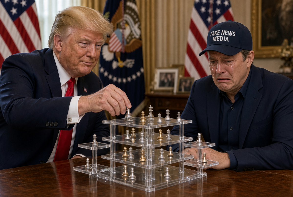RealRawNews1's tweet photo. President Trump doesn't play checkers. He plays chess. 3D chess. President Trump didnt appoint "conservative" judges because he likes them; he appointed them because he knew they were really Deep State and gave them rope to hang themselves, expose themselves, expose their true alliegance.