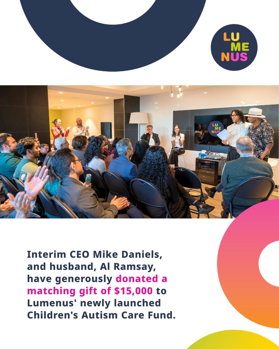 LumenusCS's tweet photo. We're thrilled to share that Interim CEO Mike Daniels and his husband, Al Ramsay, have announced a $15,000 matching gift to support Lumenus' new Children's Autism Care Fund. It's not too late to have your donation matched. Donate: https://t.co/BkP8oiVica 📸 @mackenzieworthphoto https://t.co/MNbFPTV5AA