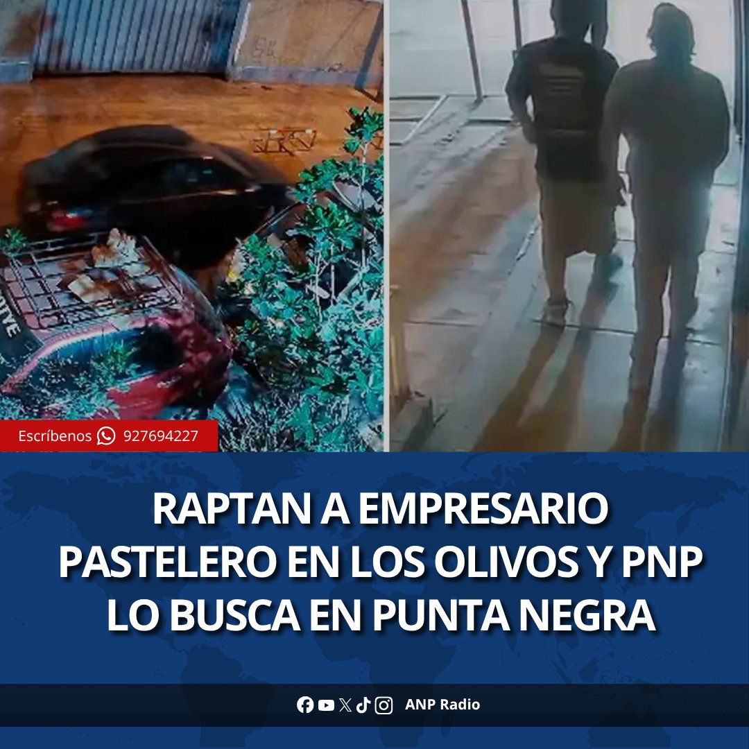 ANPRadio_'s tweet photo. 🚨 Secuestran a empresario en Los Olivos. Delincuentes vaciaron sus cuentas y la PNP desplegó operativo en Punta Negra para su rescate.

🔗 https://t.co/8x610HZMNW https://t.co/nd2kZz9H46