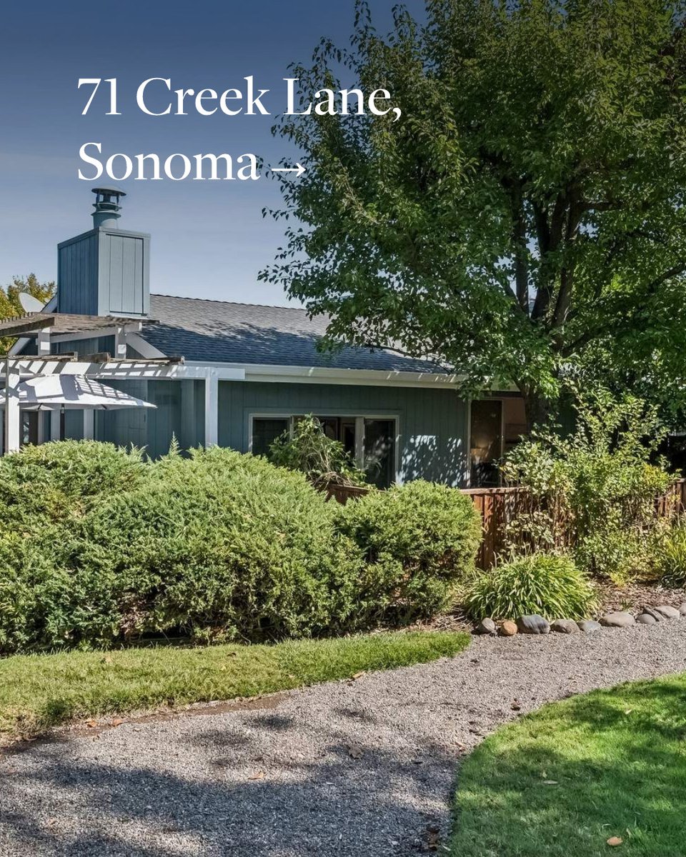 SIRWineCountry's tweet photo. Sophisticated living in the heart of Sonoma. This remodeled Park Creek Villas end unit offers vaulted ceilings, two en-suite bedrooms, and a private creekside yard with a spa, just moments from downtown.
https://t.co/03CGKw6enl https://t.co/5ATHroCUhS