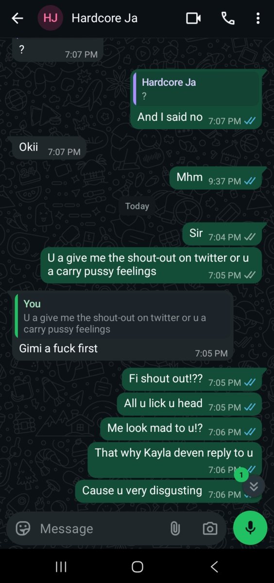 theonly_shanny's tweet photo. Never see a more disgusting boy , sorry me all mek me friend do video with u cause from that Kayla stop cuss me bout it cause u very waste @HardCoreJa__ https://t.co/qXNxqr1hX5