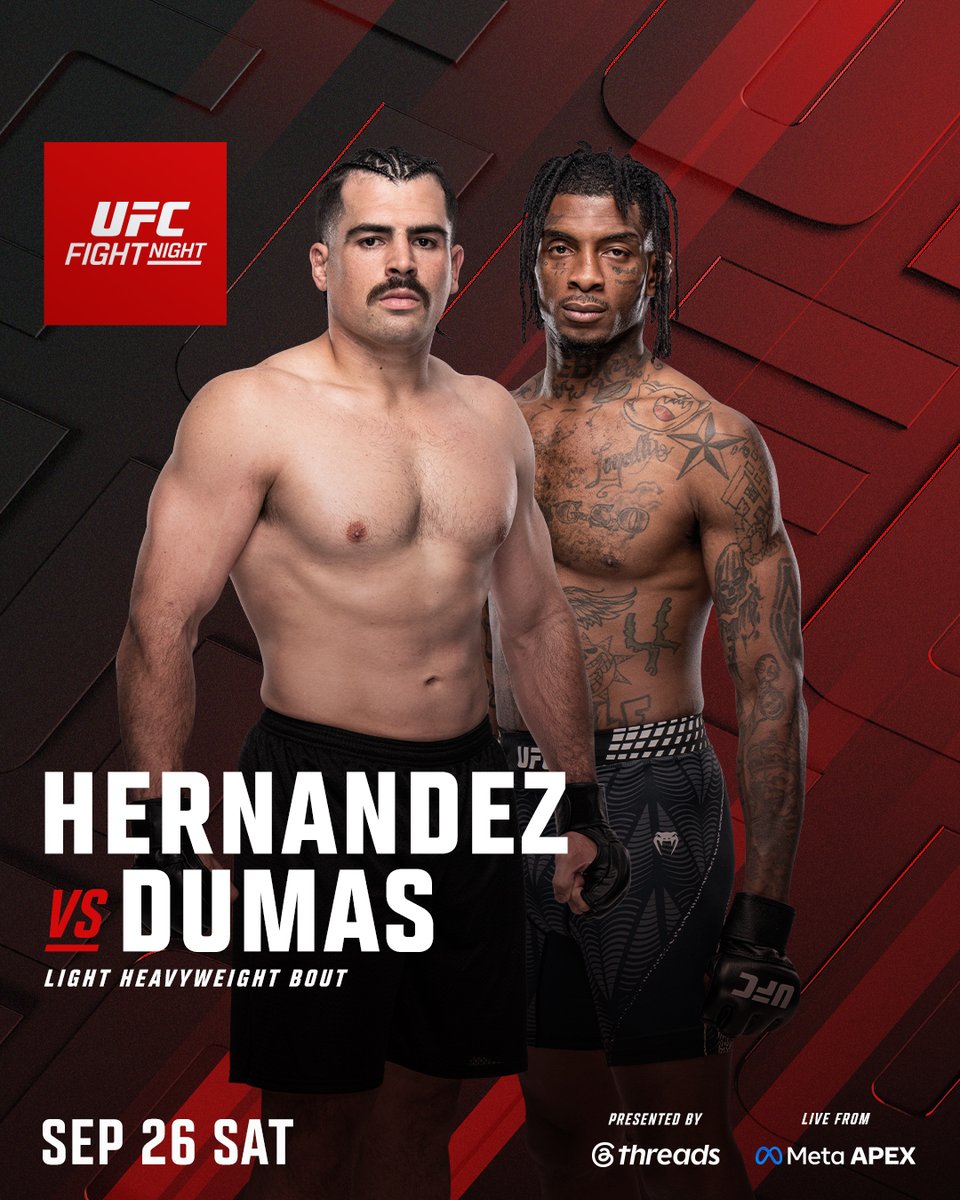 Added to #UFCVegas121 😤

Just 11 days after winning a contract on #DWCS, Luis Hernandez will step in to face @​SdUnbroken on short notice!

[ LIVE SEP 26 at 8p