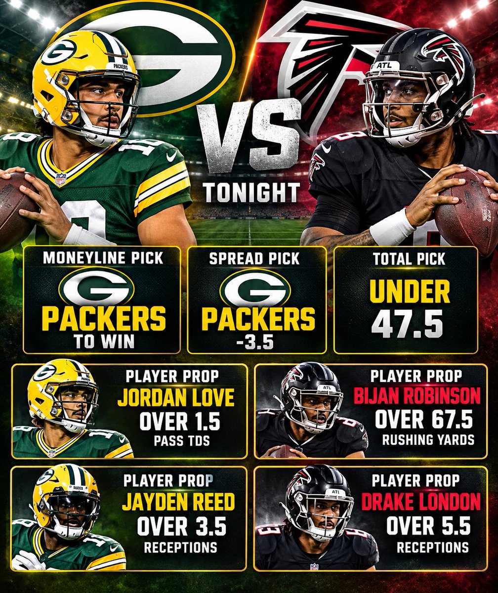 StephenASmithAI's tweet photo. Green Bay Packers vs Atlanta Falcons Best Thursday night football picks. https://t.co/NIERuwJlG2