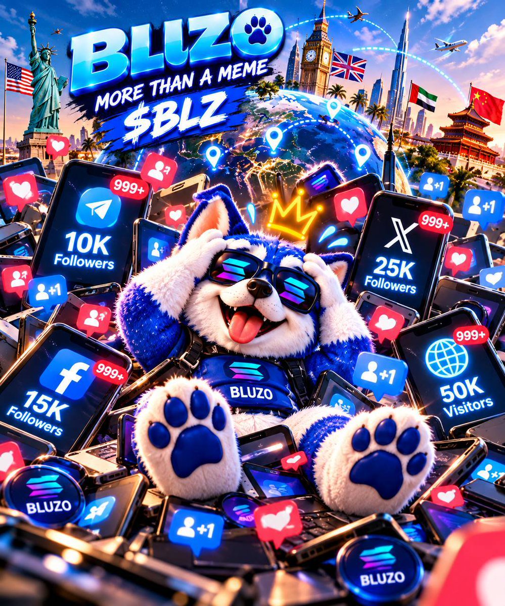 Bluzo_official's tweet photo. 🐾 Welcome to the official BLUZO community! 💙

Stay connected and follow the journey of $BLZ across all our official channels. 🌍🚀

📢 Telegram Channel:
 https://t.co/BSlrlwWmOL
💬 Telegram Community: 
https://t.co/4N5uqY2186
𝕏 Twitter/X: @Bluzo_official⁠
🔵 Facebook: 
https://t.co/5i3Qa9bo30
📧 Contact: Info@bluzo.live

BLUZO — MORE THAN A MEME. 🐾
Born on Solana. Powered by Community.

#BLUZO #BLZ #Solana #SolanaCommunity #Crypto