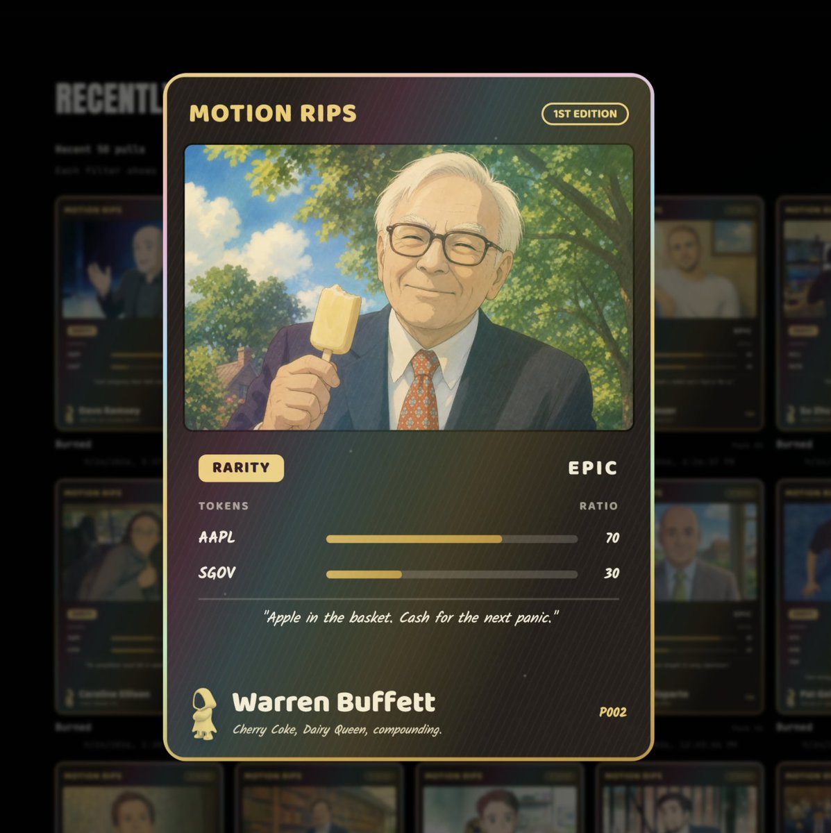 motiontip's tweet photo. Warren Buffett epic pulled!

70% AAPL 
30% SGOV

Congrats on the rip 🤝🏽 https://t.co/trsT9kSyCx