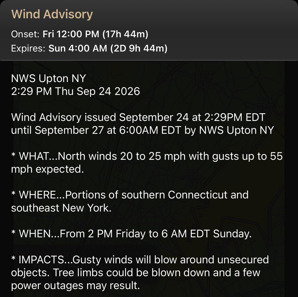 MathieuBlue's tweet photo. @NotifyNYC You’re referencing *sustained* winds—not gusts, which are forecast to reach upwards of 55 mph across the 5 boroughs. https://t.co/9BxOT8Iipi