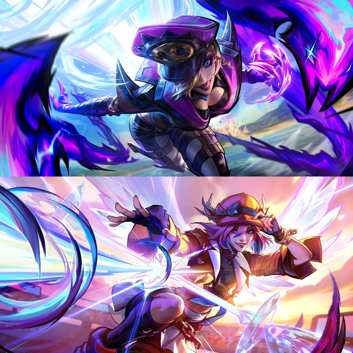 acervoevelynn's tweet photo. Detalhes que você talvez não tenha notado:

Provavelmente, durante o torneio Soul Fighter, Evelynn e Lux batalharam entre si, já que podemos ver a Evelynn desviando da ultimate da Lux em sua splash art https://t.co/hkTaSUEGeA