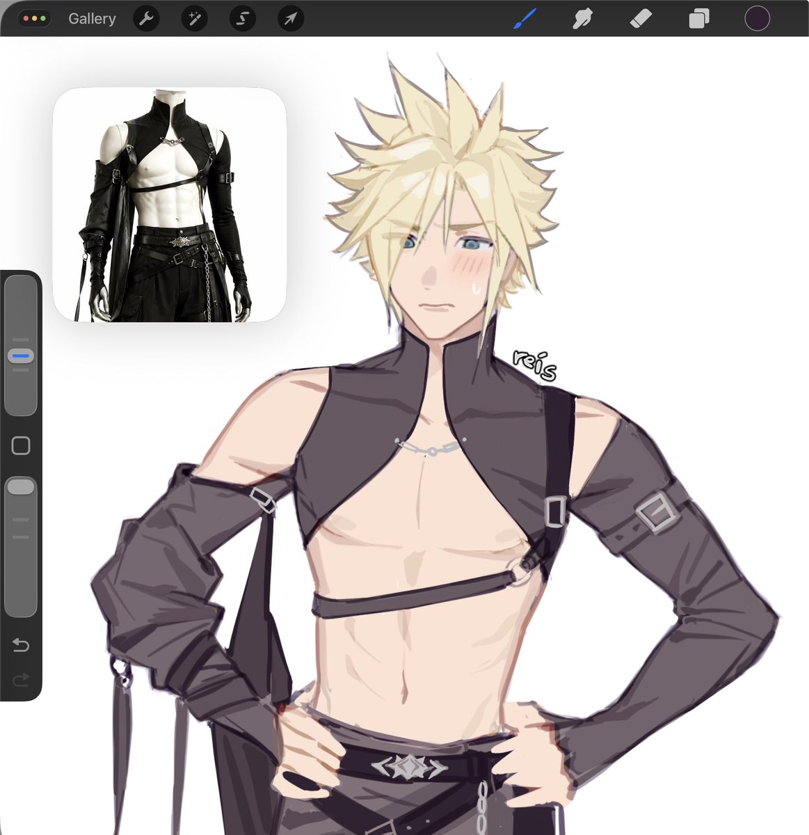 r3isq's tweet photo. quick sketch warm up #ff7 https://t.co/BcsSBPeVoE