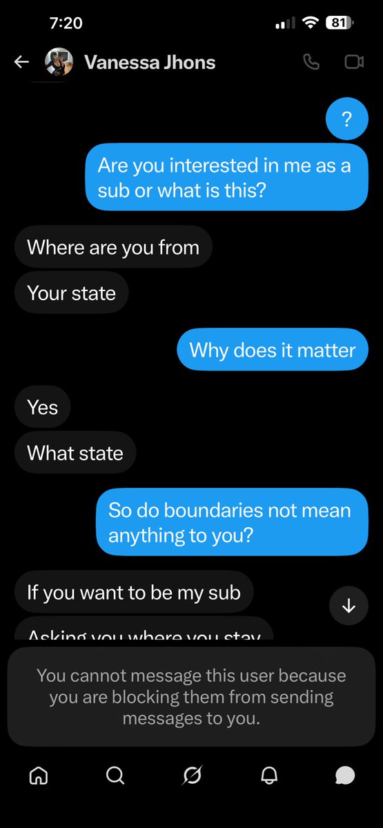 Petal554's tweet photo. Absolutely do not come into my DMs like this. I will not give out my location. Ever. Yes I’m looking for a dom/domme, but I do not deserve to be disrespected and my boundaries ignored. https://t.co/N8ojl24Gtf
